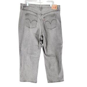 Levi's Jeans Womens 18W Gray Stretch Denim Button Fly Ribcage Straight Ankle
